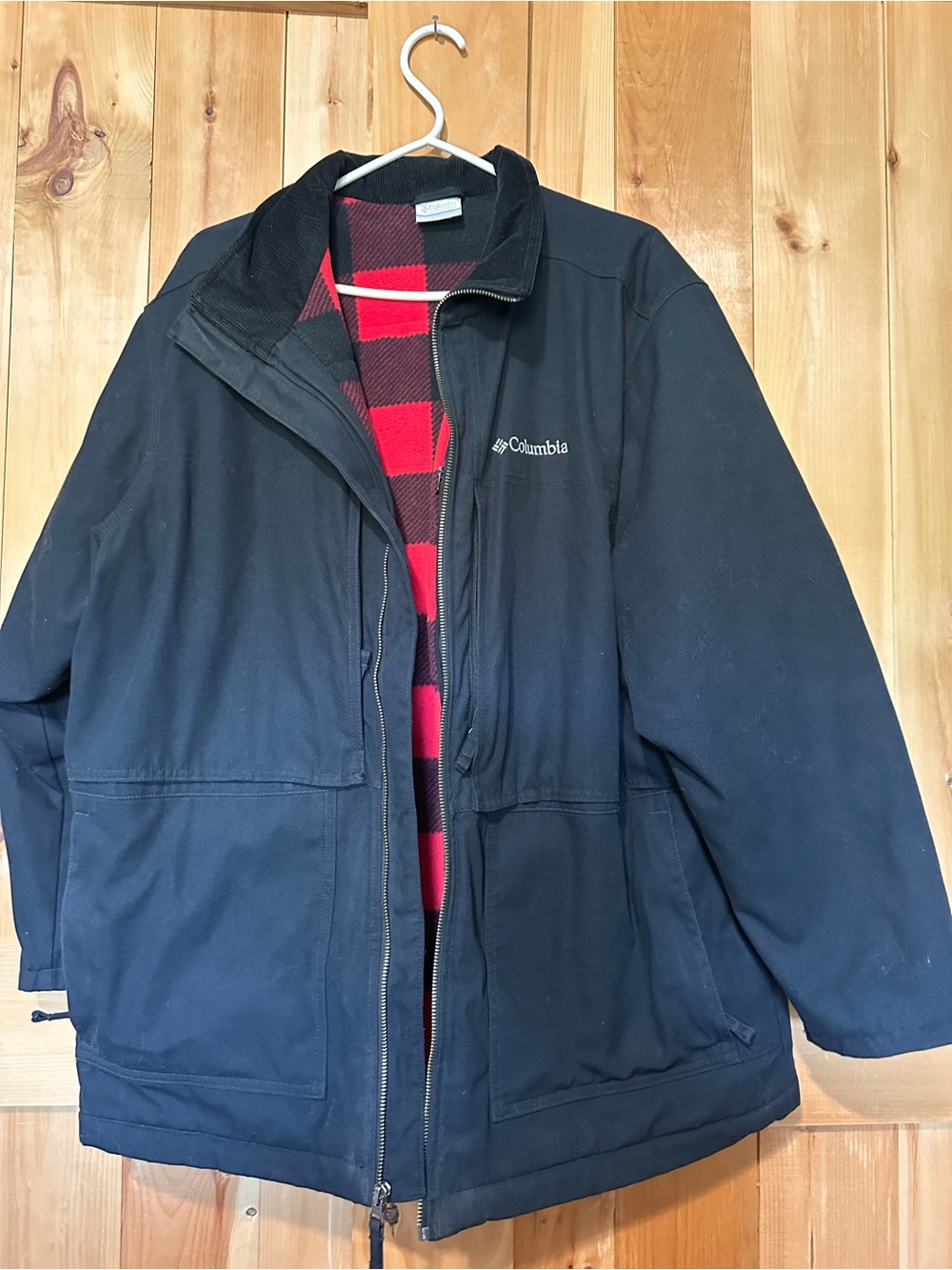 Columbia Men’s Loma Vista II Canvas Jacket Black Plaid Fleece Lined L⁠